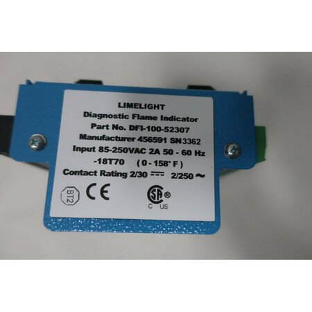 Alstom LIMELIGHT DIAGNOSTIC FLAME INDICATOR 0-158F 85-250V-AC TEMPERATURE CONTROLLER DFI-100-52307